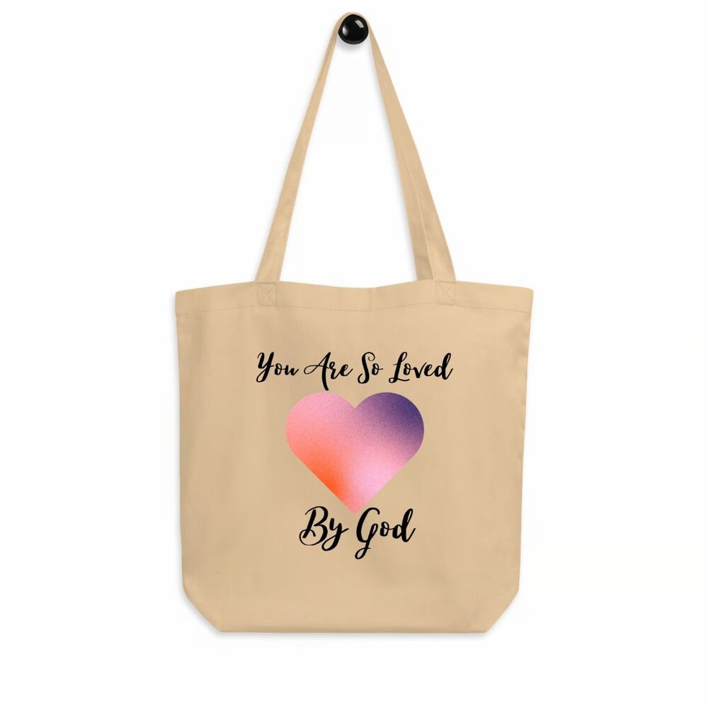 New Eco-friendly Tote bag beige/multicolored heart-shaped design
